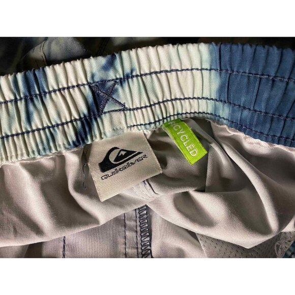 Quiksilver Mens M Blue Mystic Striped Volley Swim Trunks Board Shorts - Picture 5 of 8